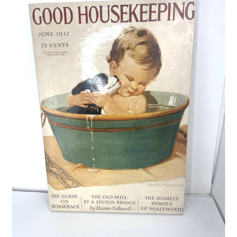 Good Housekeeping June , 1932 Unframed Hand-Stretched